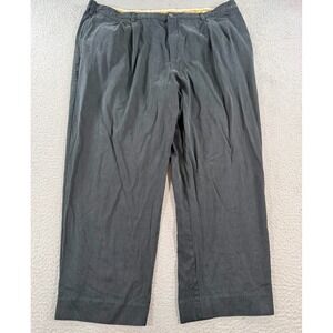 Tommy Bahama Dress Pants Men's 44x29 Black High Rise Pleated Silk Rayon